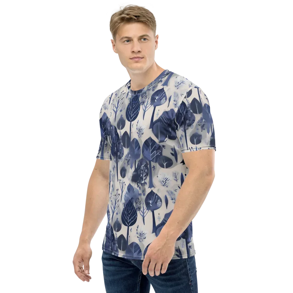 Indigo Canopy on Men's Crew Neck T-Shirt — Left