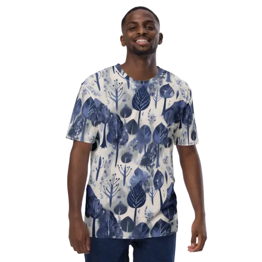 Indigo Canopy on a Men's Crew Neck T-Shirt