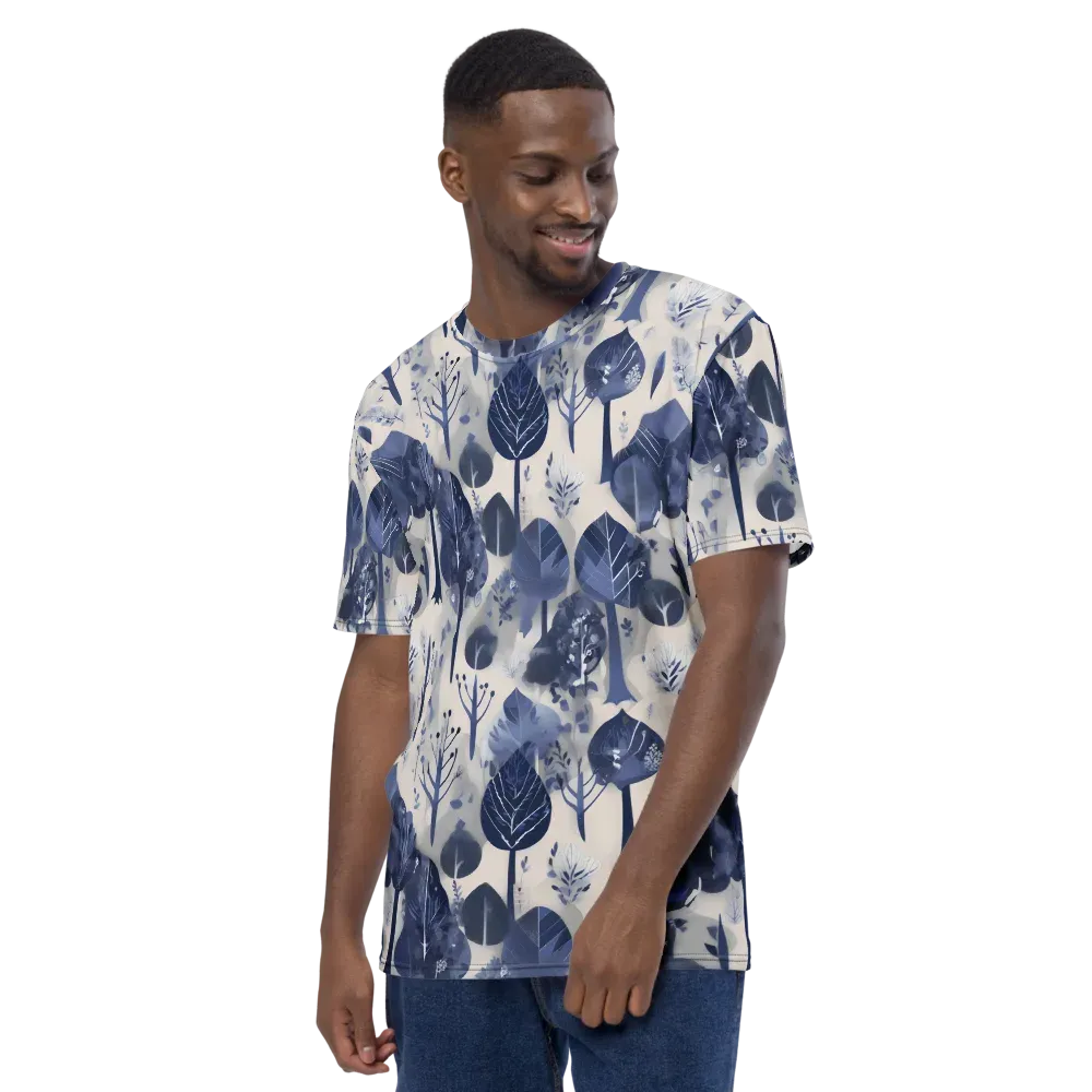 Indigo Canopy on Men's Crew Neck T-Shirt — Left