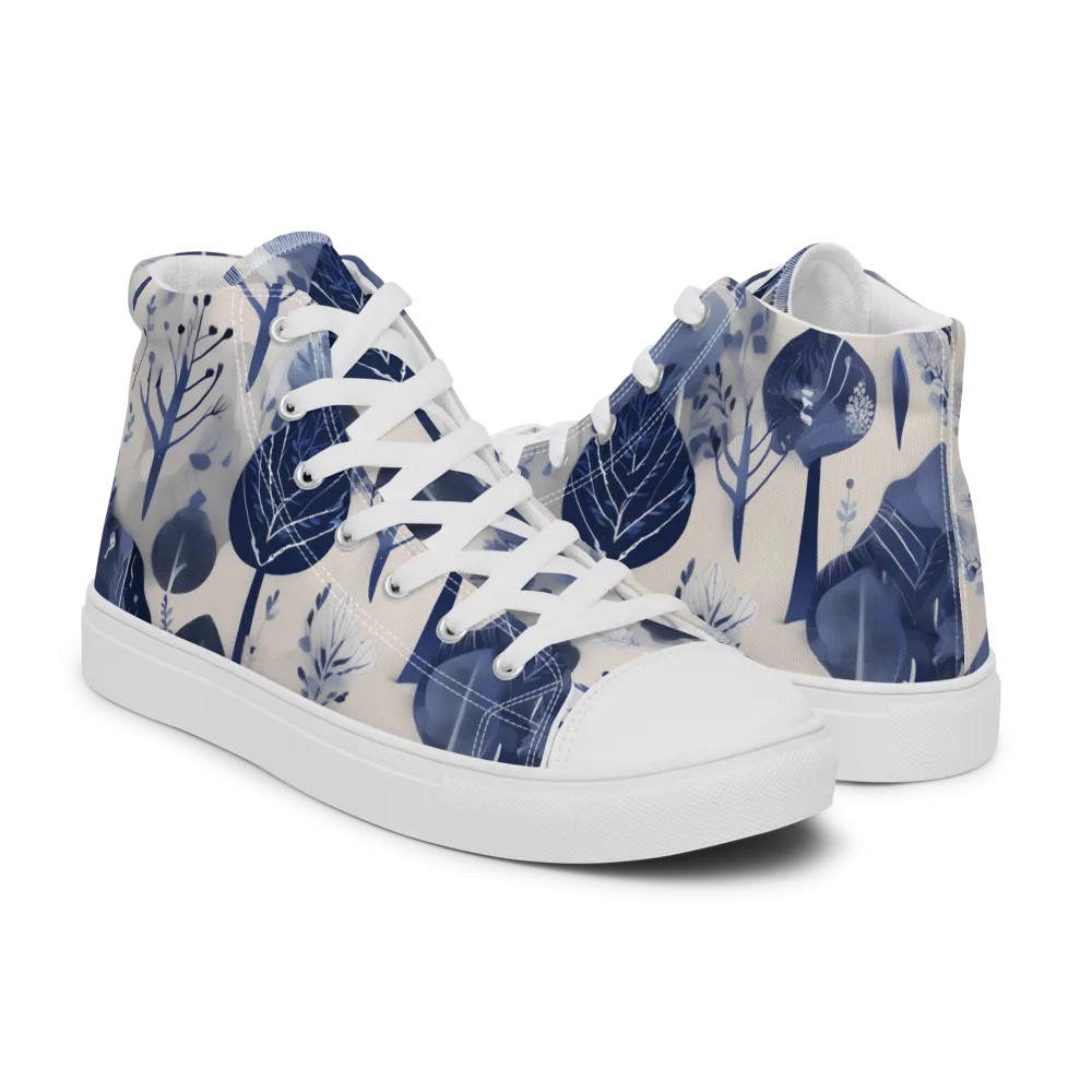 Indigo Canopy on Men's High Top Canvas Shoes — Right