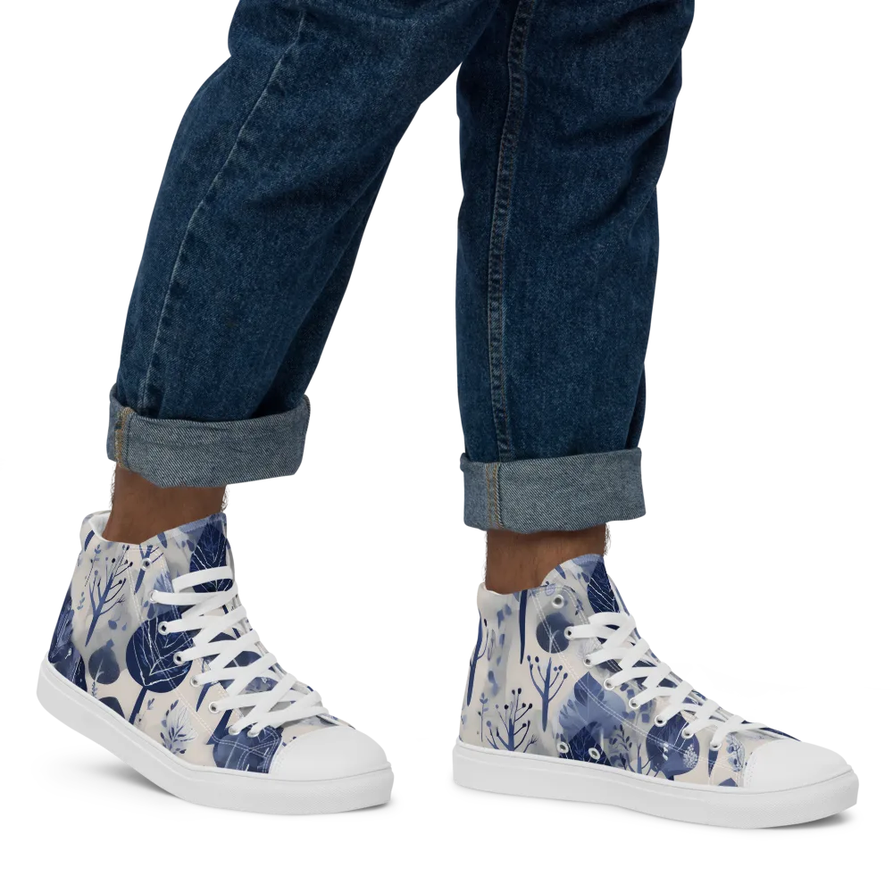 Indigo Canopy on Men's High Top Canvas Shoes — Right
