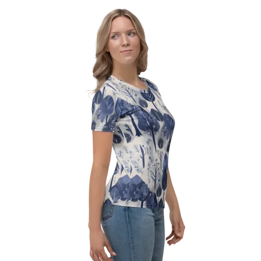 Indigo Canopy on a Women's Crew Neck T-Shirt