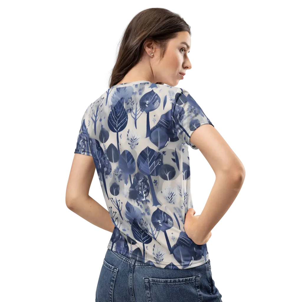 Indigo Canopy on Women's Crew Neck T-Shirt — Back