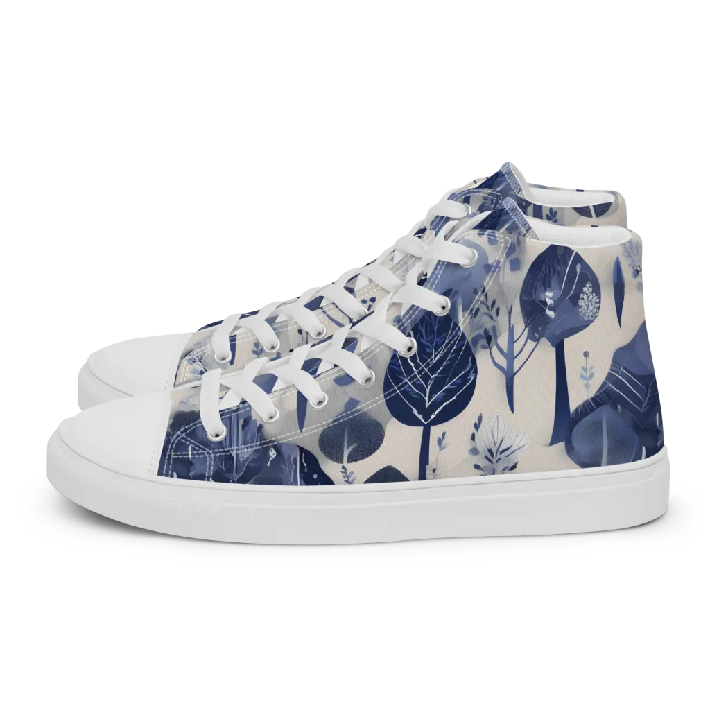 Indigo Canopy on Women's High Top Canvas Shoes — Left