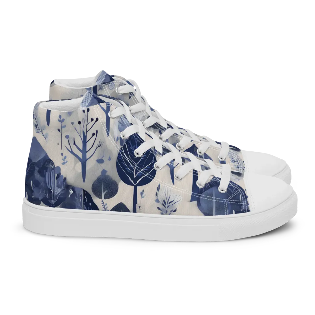 Indigo Canopy on Women's High Top Canvas Shoes — Right
