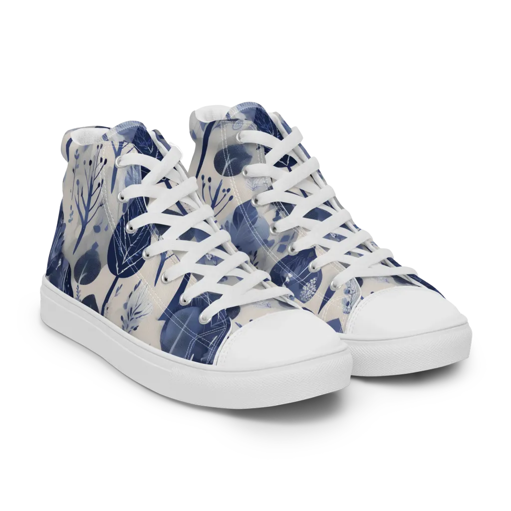 Indigo Canopy on Women's High Top Canvas Shoes — Right Front