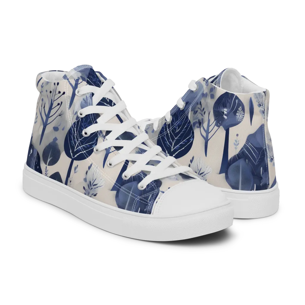 Indigo Canopy on Women's High Top Canvas Shoes — Right