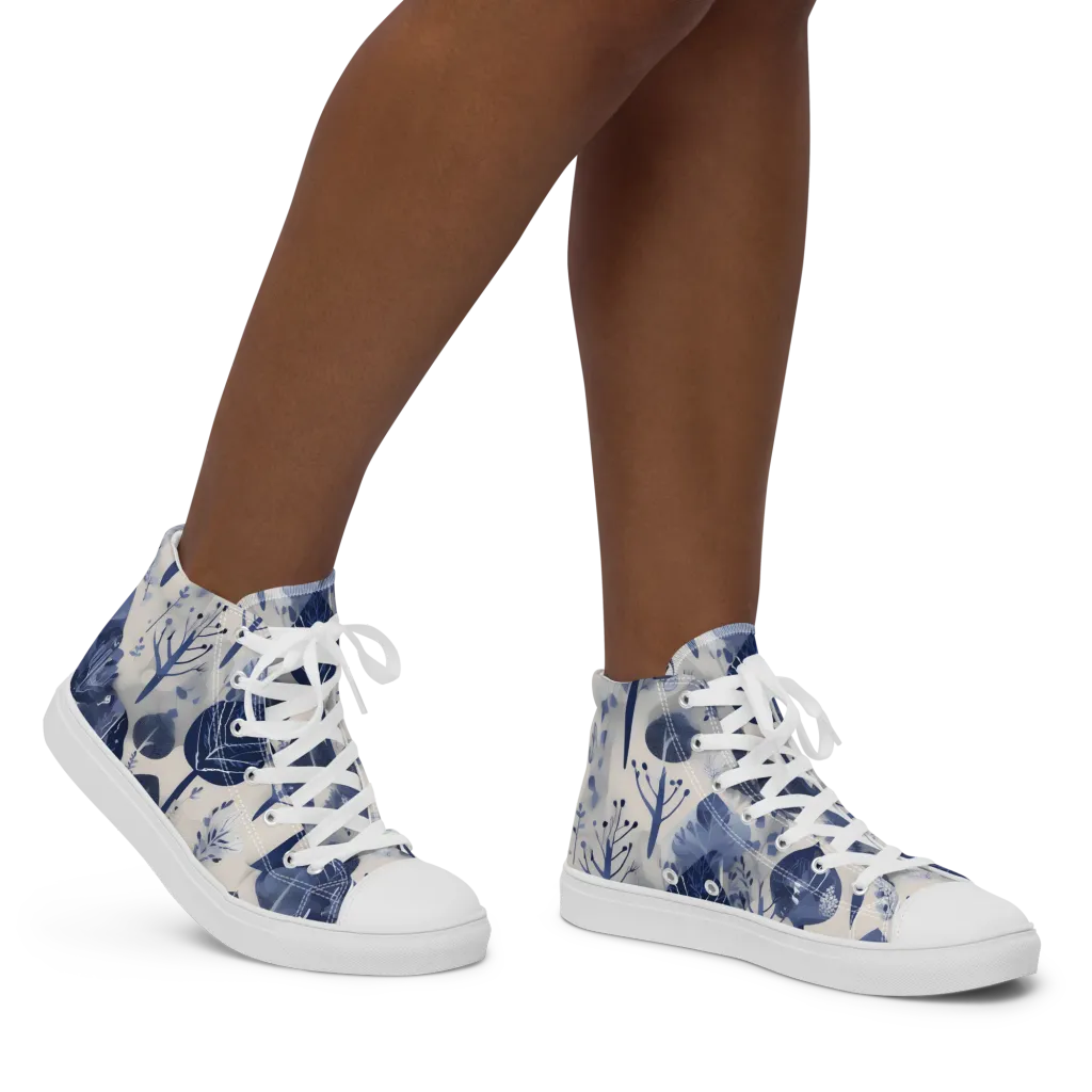 Indigo Canopy on Women's High Top Canvas Shoes — Right