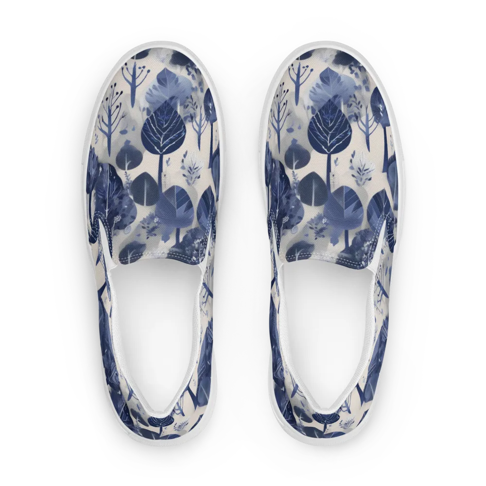 Indigo Canopy on Men's Slip-On Canvas Shoes — Front