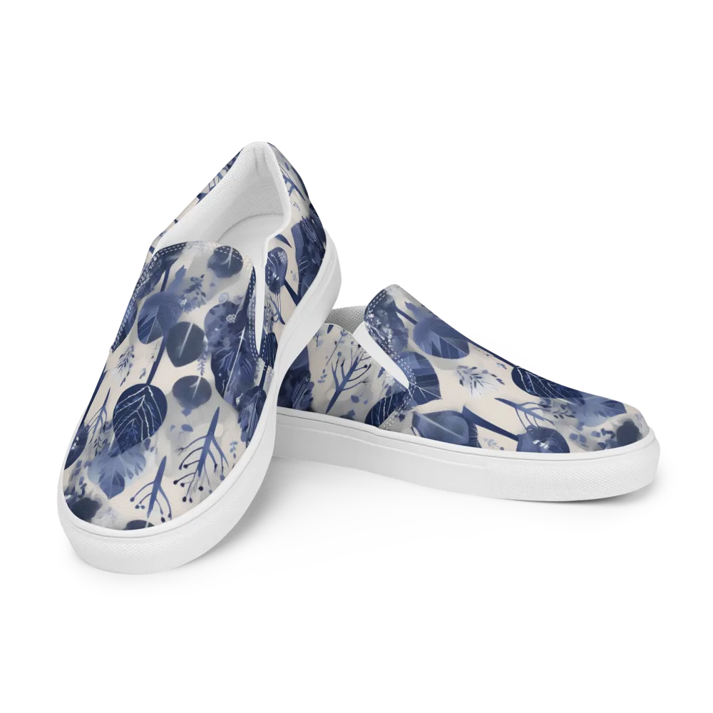 Indigo Canopy on Men's Slip-On Canvas Shoes — Left Front
