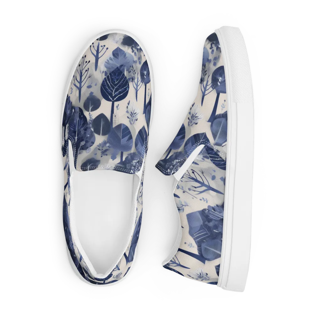 Indigo Canopy on Men's Slip-On Canvas Shoes — Front