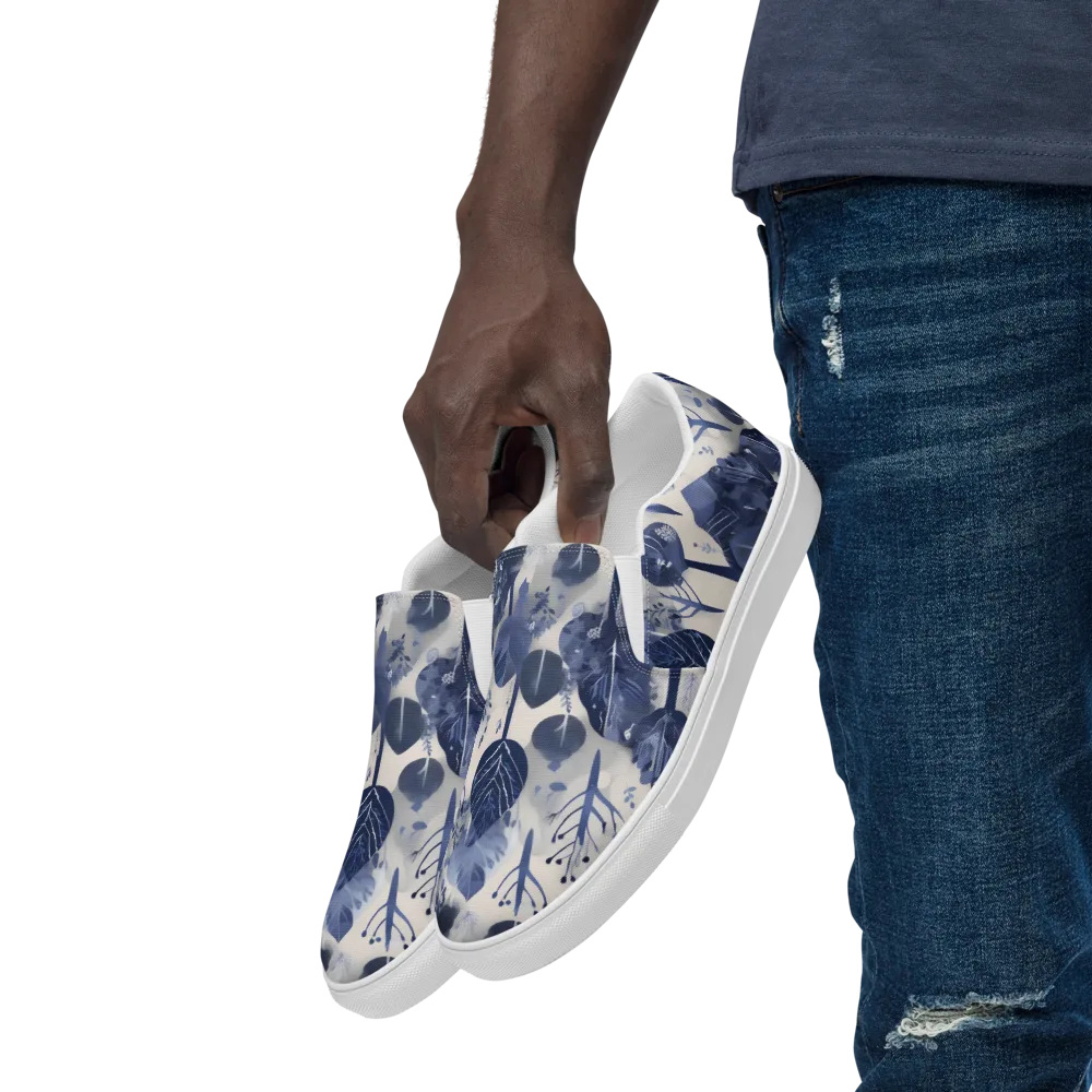 Indigo Canopy on Men's Slip-On Canvas Shoes — Left Front