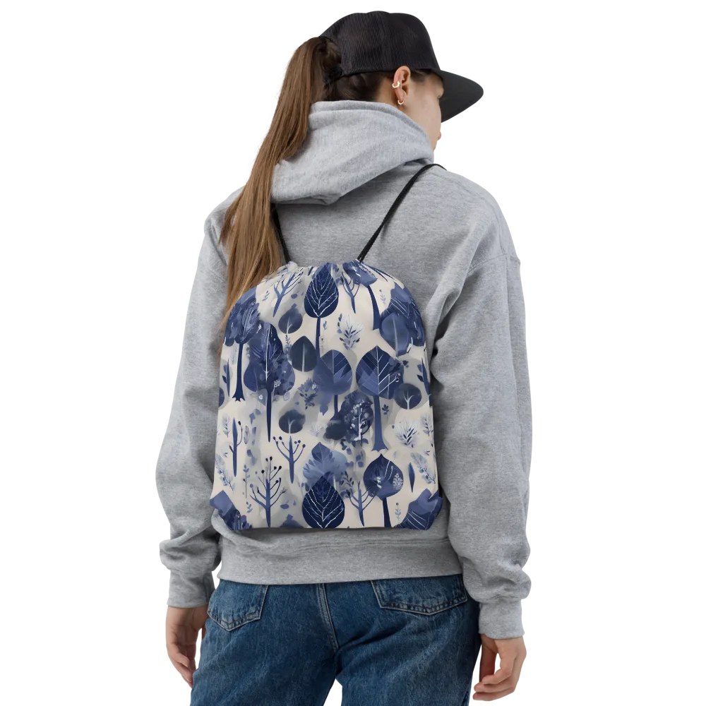 Indigo Canopy on Drawstring Bag — Front