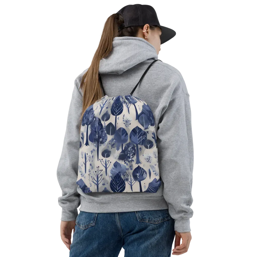 Indigo Canopy on Drawstring Bag — Front