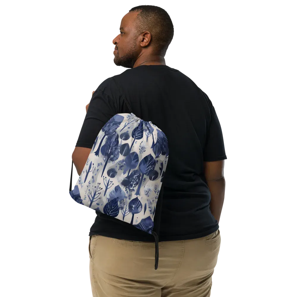 Indigo Canopy on Drawstring Bag — Front