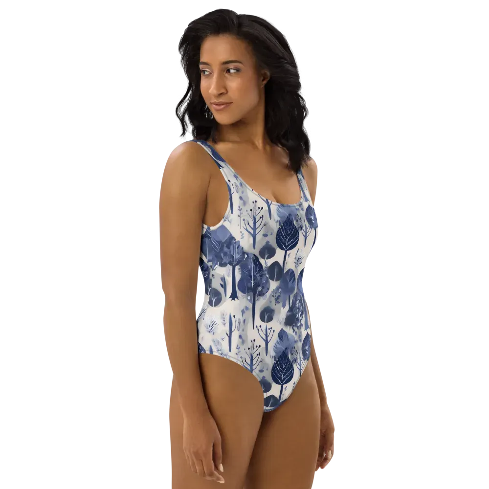 Indigo Canopy on One-Piece Swimsuit — Right