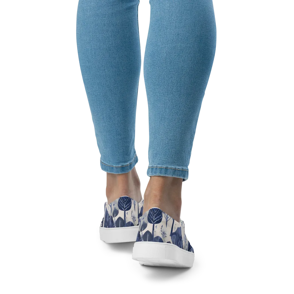 Indigo Canopy on Women's Slip-On Canvas Shoes — Back