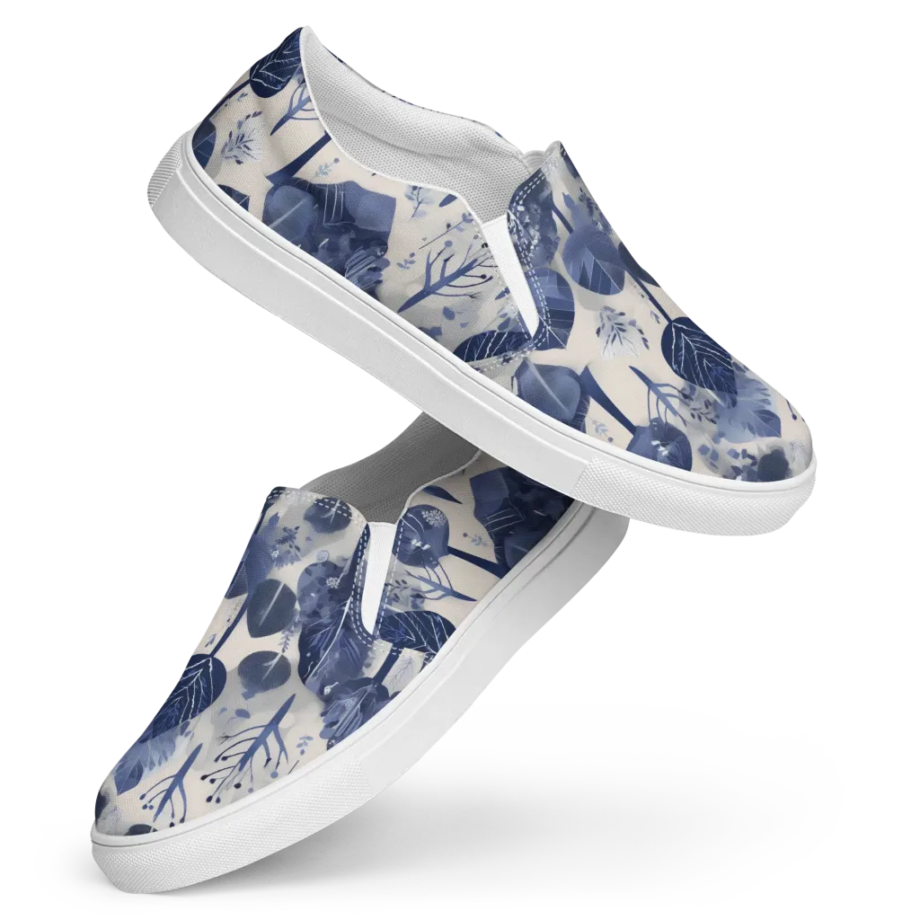 Indigo Canopy on Women's Slip-On Canvas Shoes — Front