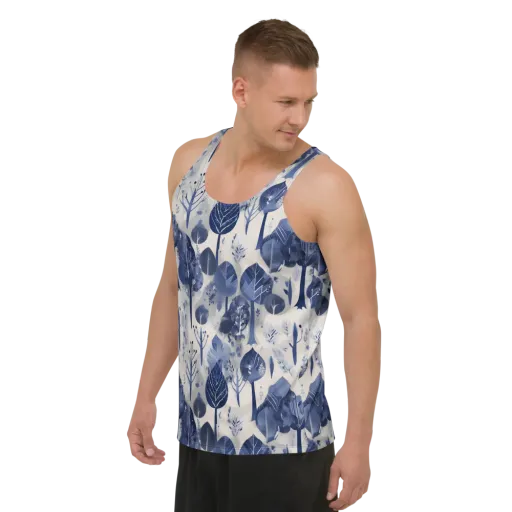 Indigo Canopy on a Men's Tank Top