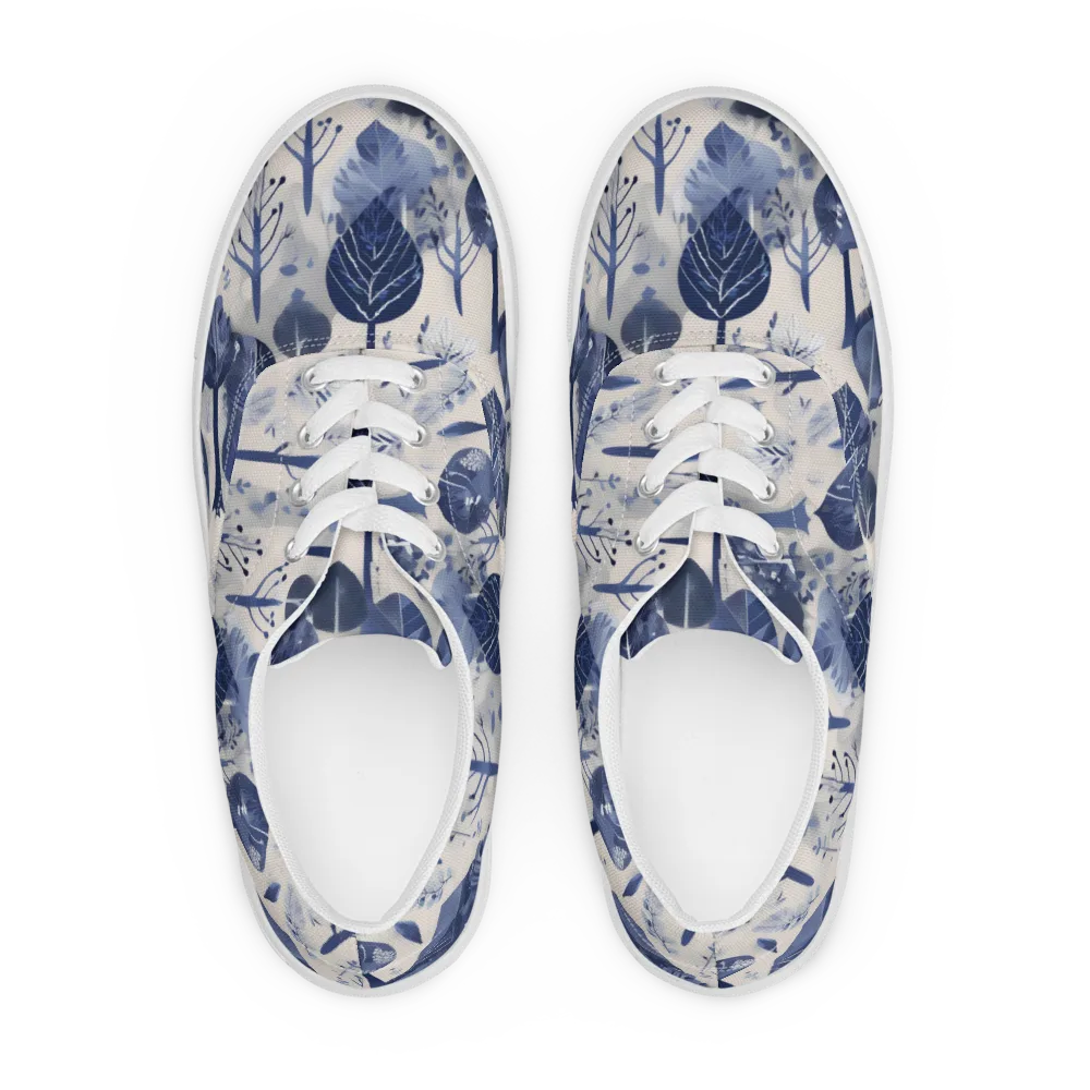 Indigo Canopy on Men's Lace-Up Canvas Shoes — Front