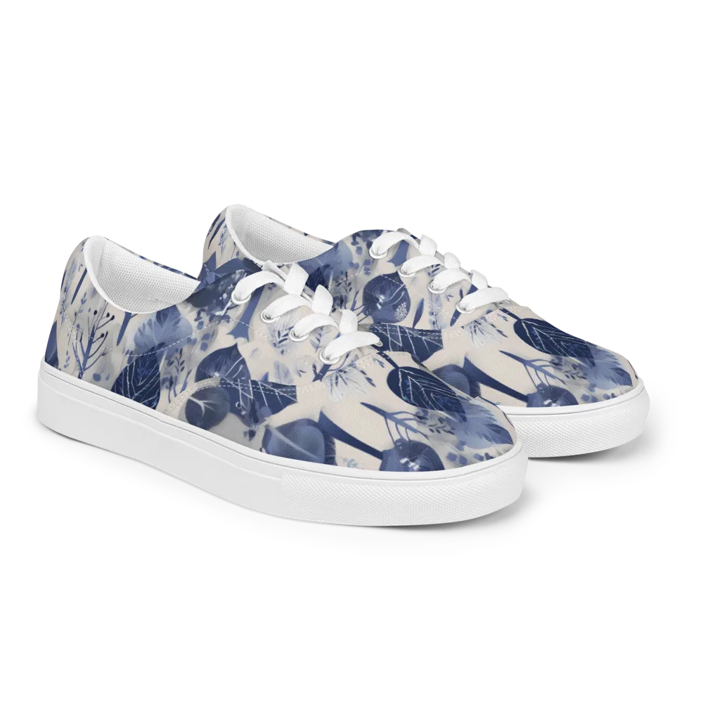 Indigo Canopy on Men's Lace-Up Canvas Shoes — Right Front