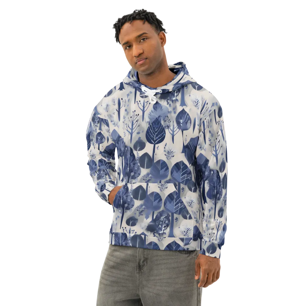 Indigo Canopy on Cotton Hoodie — Left Front