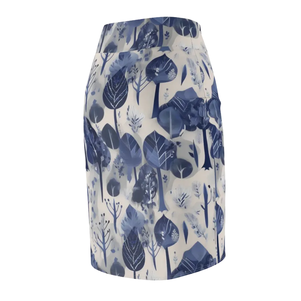 Indigo Canopy on Pencil Skirt — Back Side