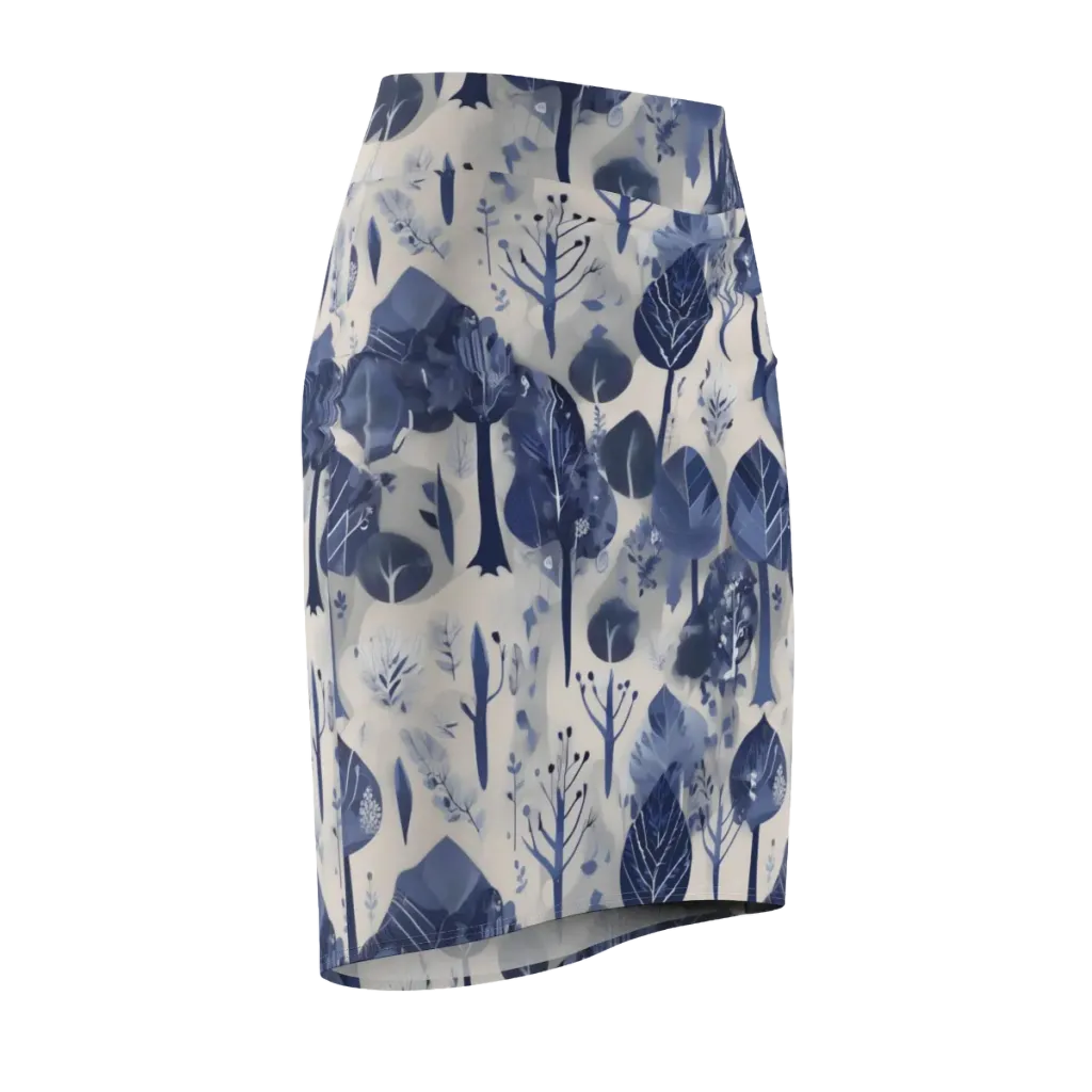 Indigo Canopy on Pencil Skirt — Front Side