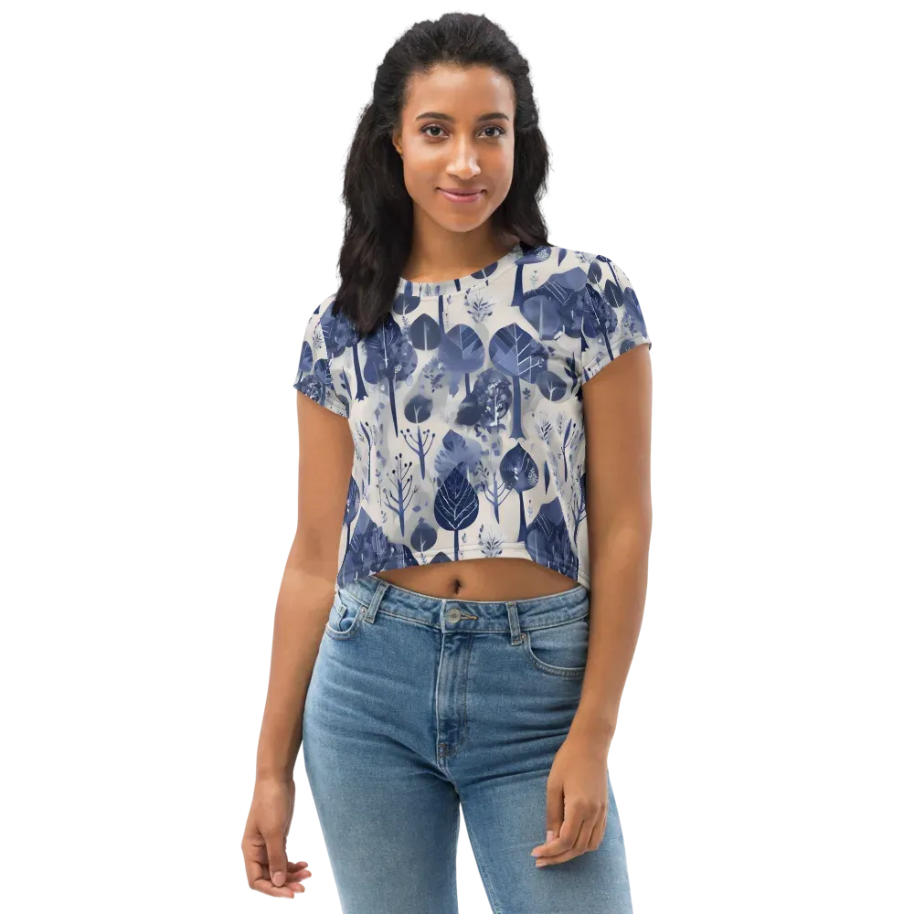 Indigo Canopy on Crop Tee — Front