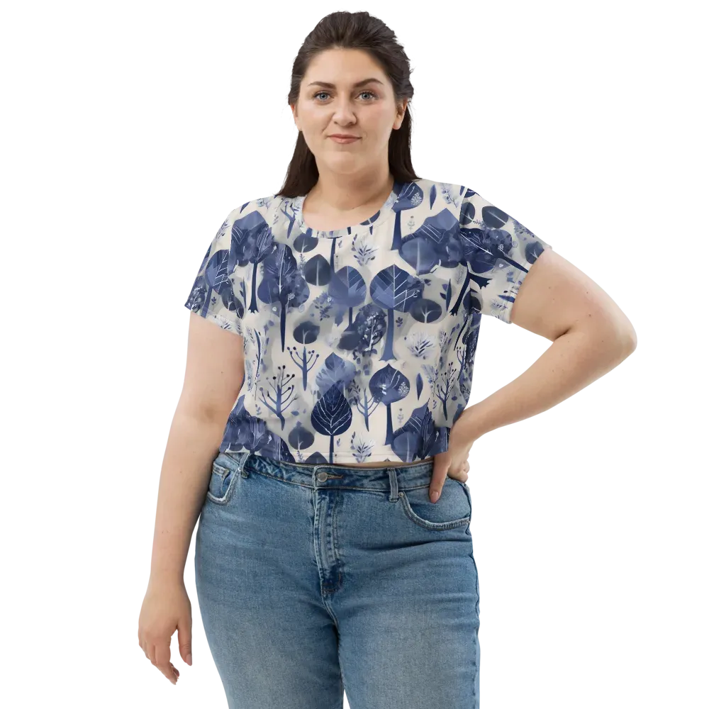 Indigo Canopy on Crop Tee — Front