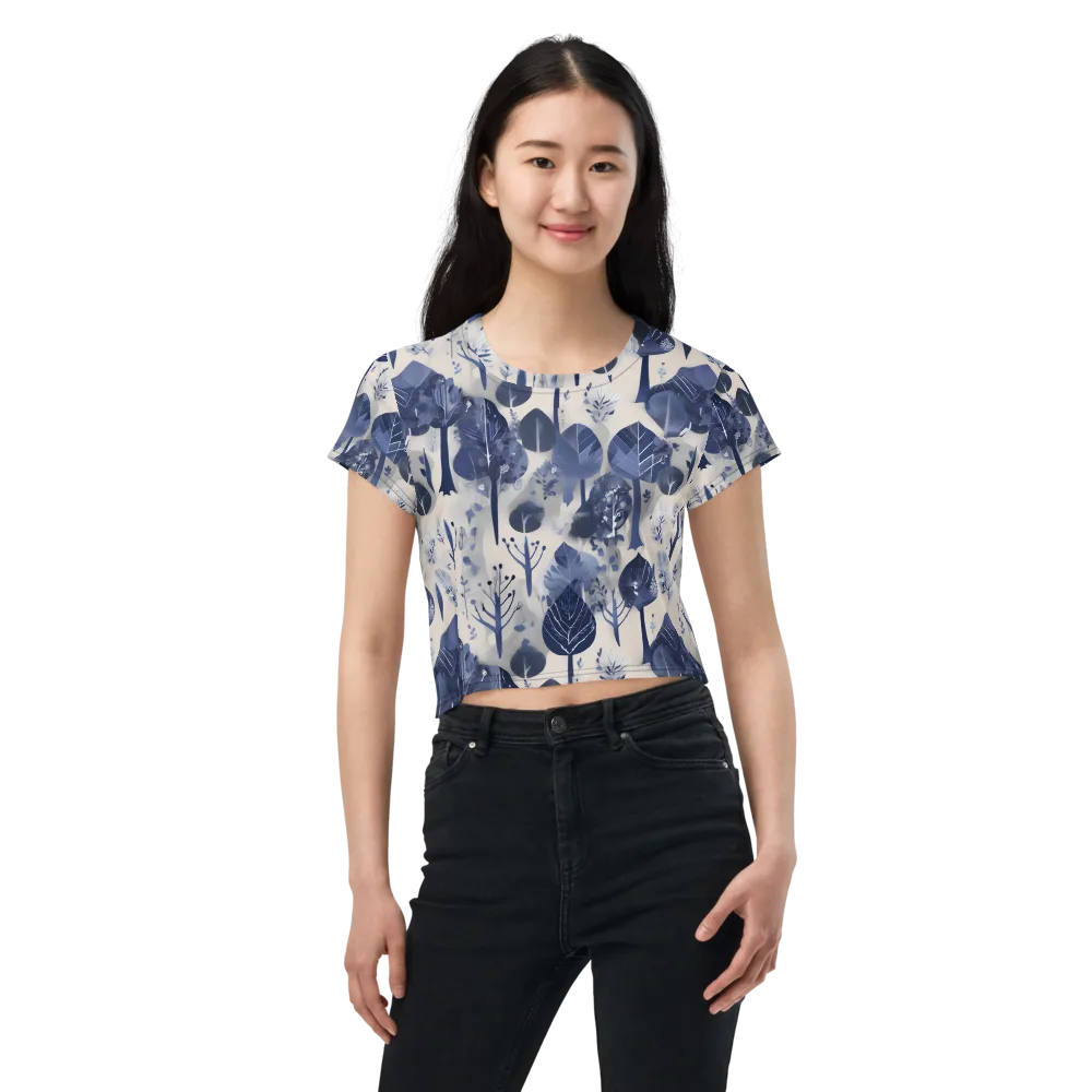 Indigo Canopy on Crop Tee — Front