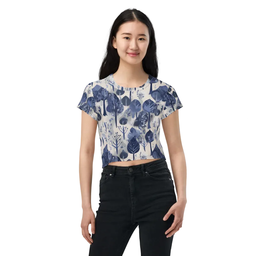 Indigo Canopy on Crop Tee — Front