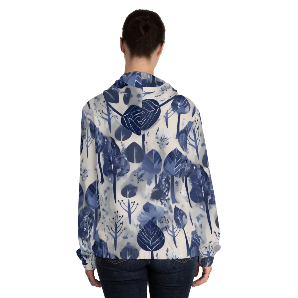 Indigo Canopy on Women's Full-Zip Hoodie — Back On Person
