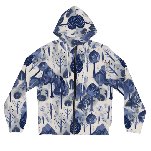 Indigo Canopy on a Women's Full-Zip Hoodie