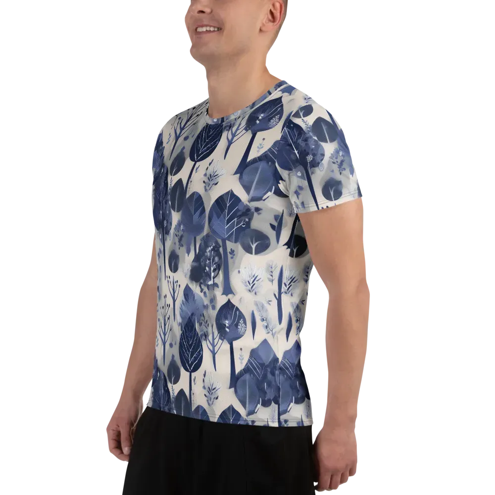 Indigo Canopy on Men's Athletic T-Shirt — Left