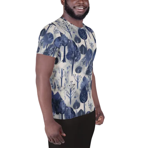 Indigo Canopy on a Men's Athletic T-Shirt
