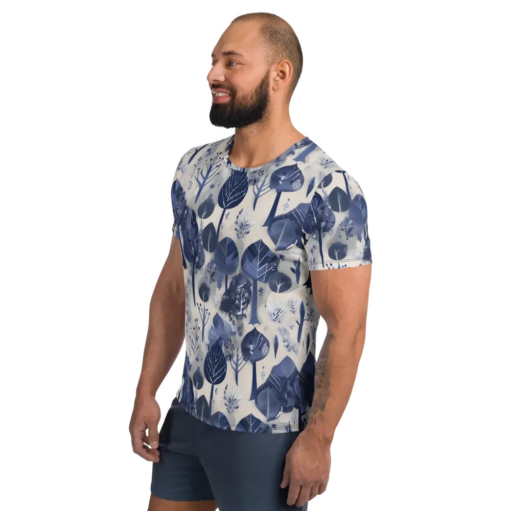 Indigo Canopy on Men's Athletic T-Shirt — Left