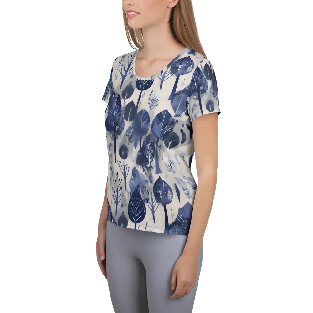 Indigo Canopy on Women's Athletic T-Shirt — Left