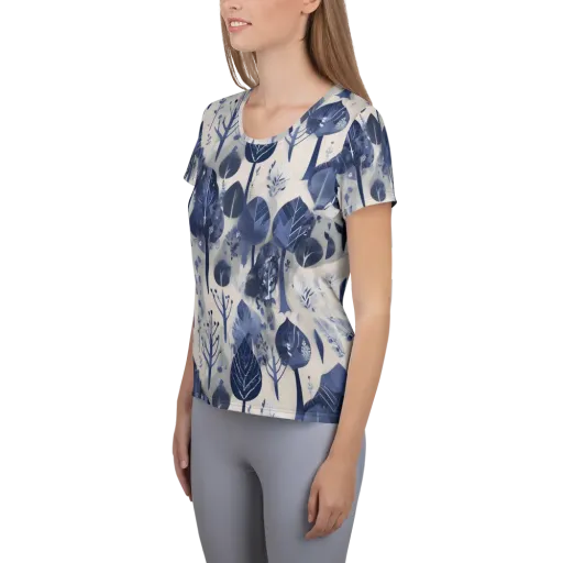 Indigo Canopy on a Women's Athletic T-Shirt