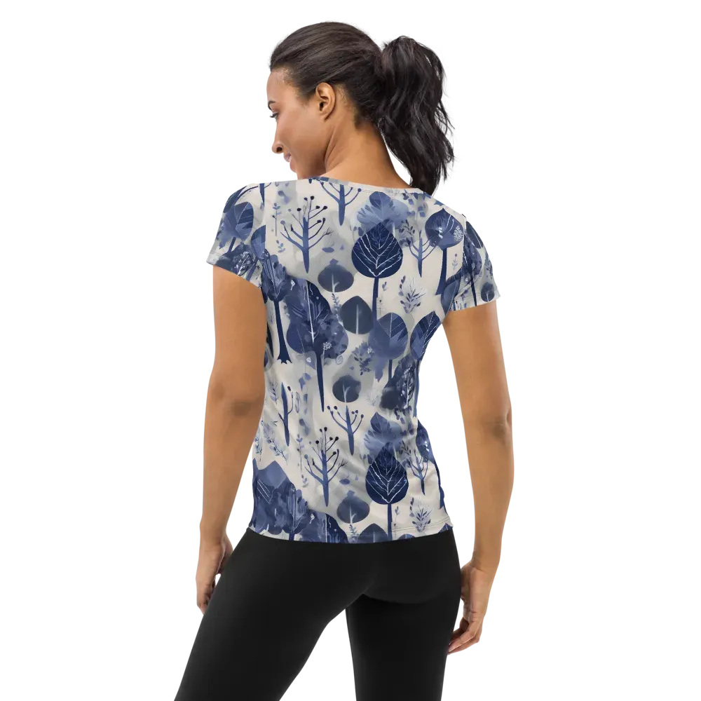Indigo Canopy on Women's Athletic T-Shirt — Back