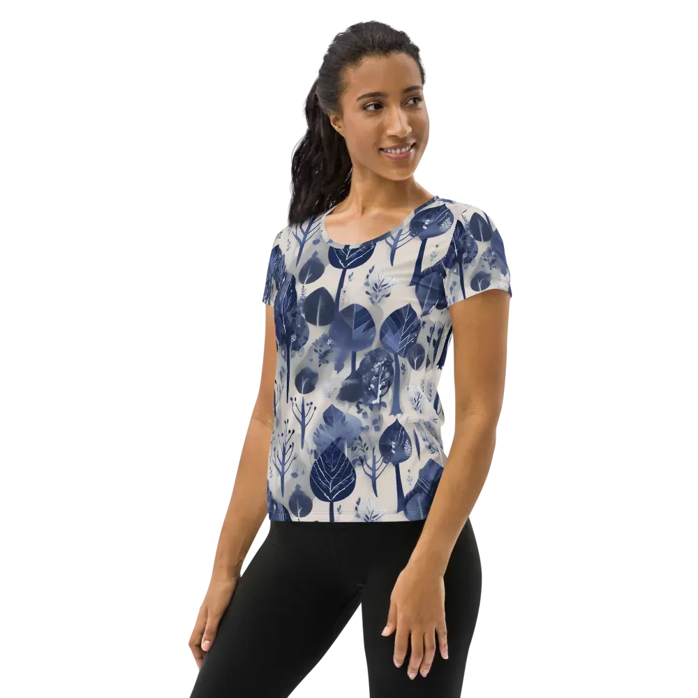 Indigo Canopy on Women's Athletic T-Shirt — Left