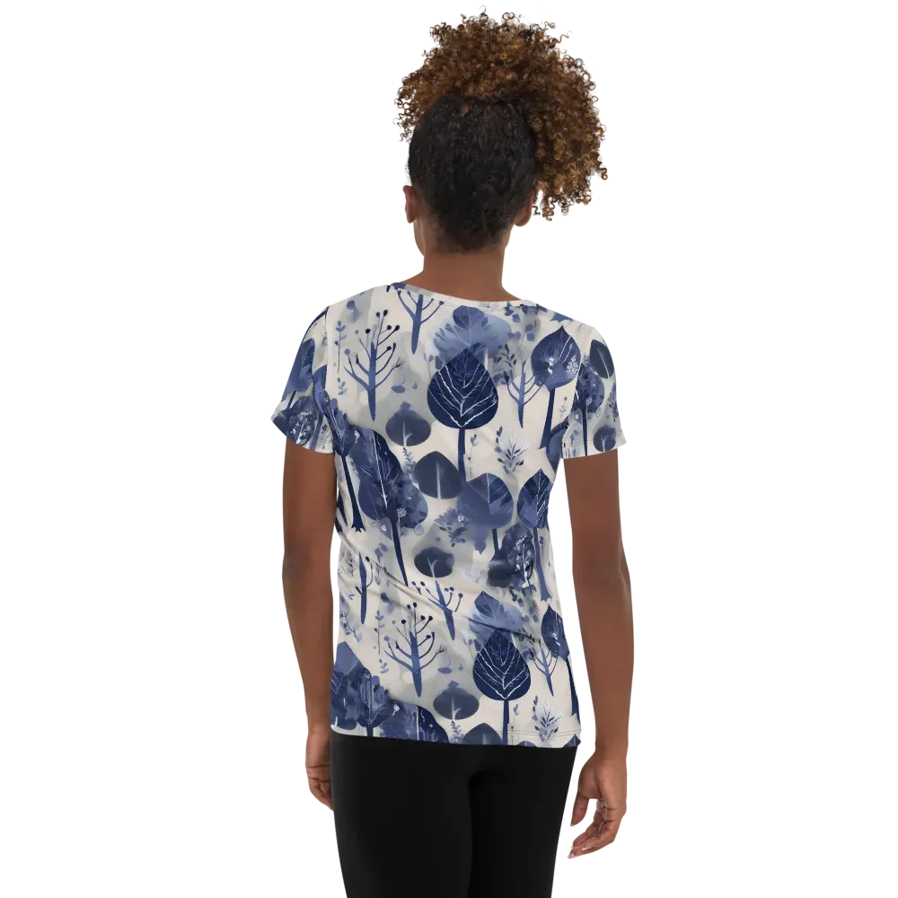 Indigo Canopy on Women's Athletic T-Shirt — Back