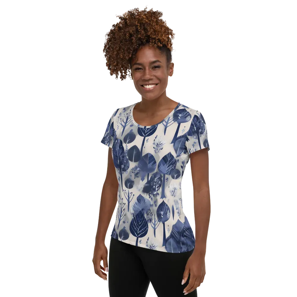 Indigo Canopy on Women's Athletic T-Shirt — Left