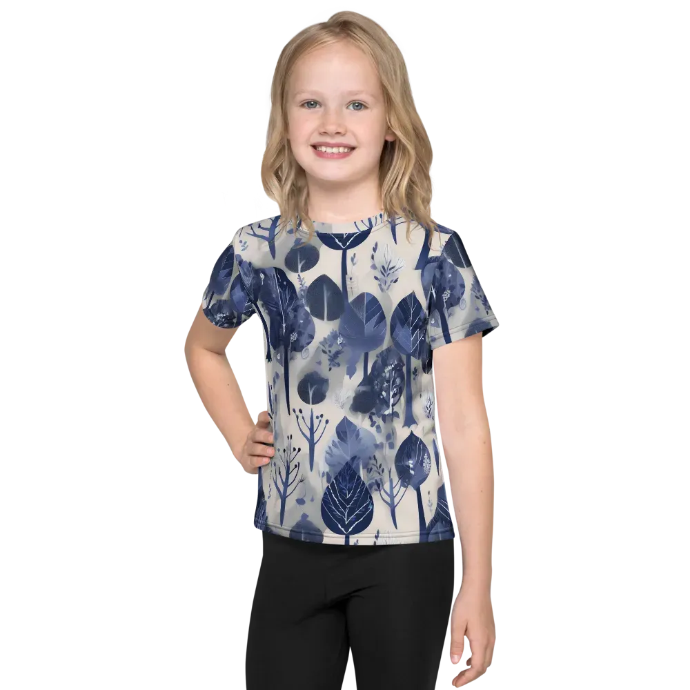 Indigo Canopy on Kids Crew Neck T-Shirt — Front