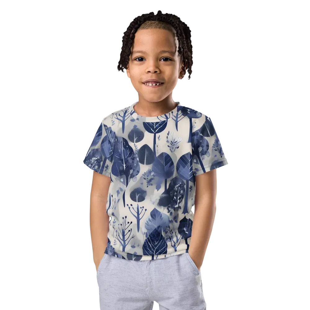 Indigo Canopy on Kids Crew Neck T-Shirt — Front