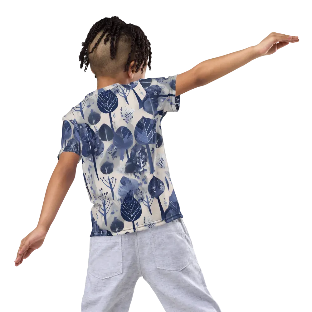 Indigo Canopy on Kids Crew Neck T-Shirt — Back