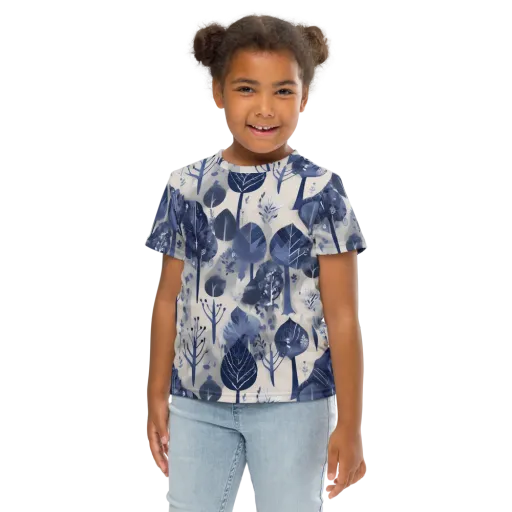 Indigo Canopy on a Kids Crew Neck T-Shirt