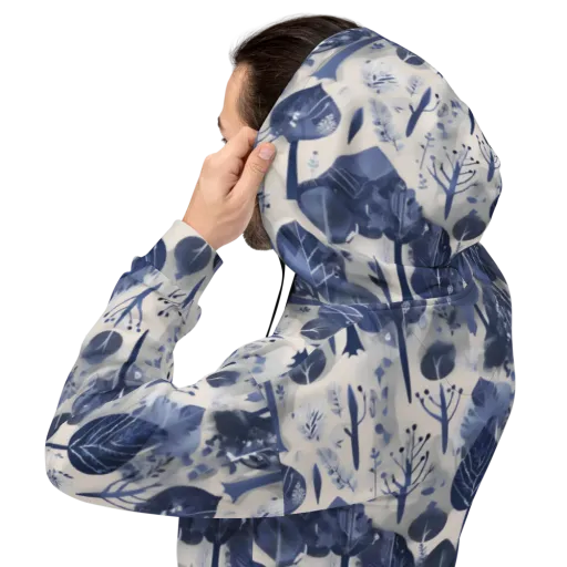 Indigo Canopy on a Hoodie