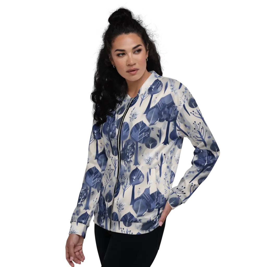 Indigo Canopy on Bomber Jacket — Left