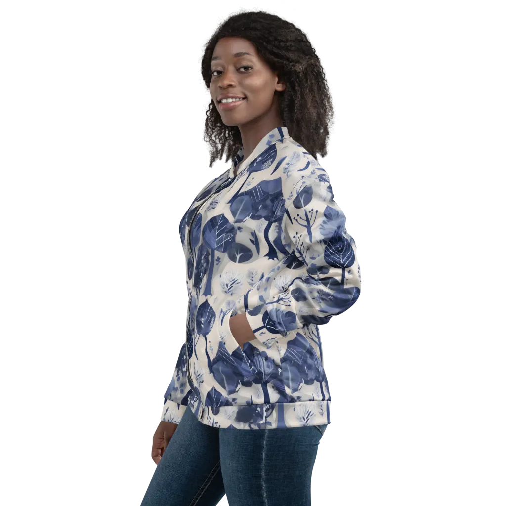 Indigo Canopy on Bomber Jacket — Left